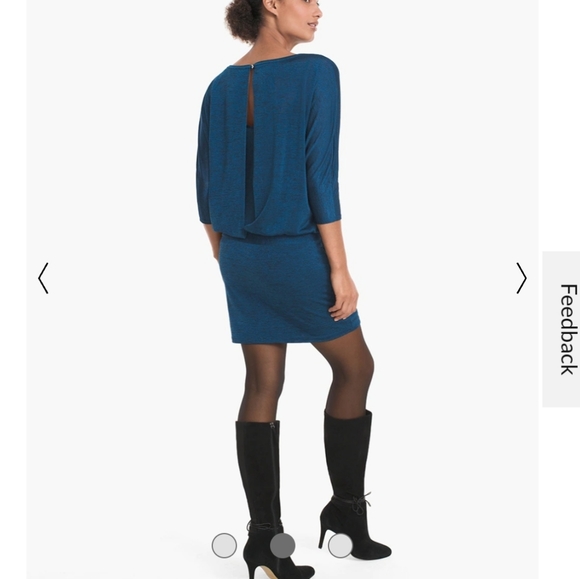 WHBM Metallic Ruby 3/4 Dolan Sleeve Dress - Picture 15 of 16